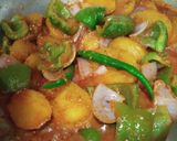 A picture of step 8 of Aloo Katli in coriander dip.