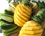Hình bước làm 1 của món Nước ép dứa-táo-dưa chuột