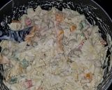 A picture of step 5 of Cajun Chicken Pasta Bake.