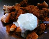 A picture of step 2 of Veg chicken shawarma.