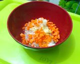 Foto langkah ke 3 dari resep Nasi tim ayam jamur MPASI 1 tahun plus.