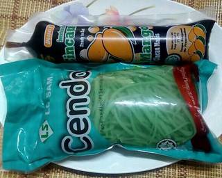 Es cendol+tape singkong+ cincau rasa mangga - Step 1
