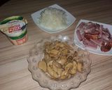 Pas rețetă Tagliatelle cu șuncă și ciuperci 1 fotografie