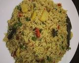 A picture of step 9 of Vegetable Pulao💚💛💚.