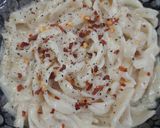 A picture of step 15 of Home Made Fettuccine Alfredo Pasta.