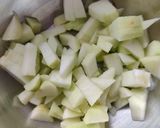 A picture of step 1 of Apple stuffed french toast.