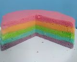Foto langkah ke 6 dari resep Steamed Rainbow Cake Ny Liem.