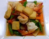 รูปขั้นตอนการทำที่ 5 ของ กุ้งเต้าหู้ ผัดถั่วลันเตา