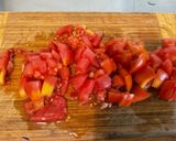Une image de l'étape 6 de Aubergines chinoises au bœuf, tomates, oignon rouge et coriandre.