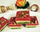 A picture of step 6 of Tricolor Burfi (With Carrot,Paneer and peas-Natural ingredients).
