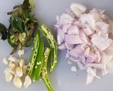 A picture of step 2 of Banana stem nutritious curry.