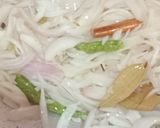 A picture of step 1 of Sindhi Style Bhugga Chawal / Brown Rice.