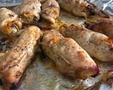 Foto del paso 6 de la receta: “Pollitos primavera”. Pechugas de pollo rellenas de verdura al horno