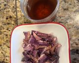A picture of step 1 of Salted Olives and Pickled Purple Daikon Radish.