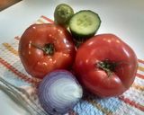 A picture of step 1 of Greek Village Salad (Horiatiki).