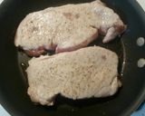 A picture of step 3 of Oven Baked BBQ pork chops.