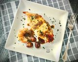 Foto del paso 8 de la receta Calamar relleno de gambón y castañas con reducción al brandy
