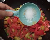A picture of step 4 of Aloo Matter Ki bhujiya.