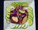A picture of step 6 of Purple cabbage, apple summer salad.