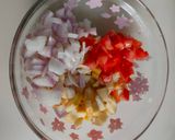 A picture of step 2 of Guava raisin salsa.