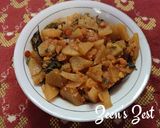A picture of step 4 of Chayote or Chow Chow Fry.
