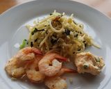 Foto langkah ke 6 dari resep Spagheti Oglio Olio/Baked Garlic Shrimp Salted Egg MPASI 1+.
