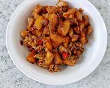 Foto langkah ke 5 dari resep Orak Arik Kentang Ayam Fillet.