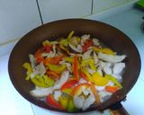 A picture of step 1 of Auspicious Chicken - Bell Pepper Chicken Strips.