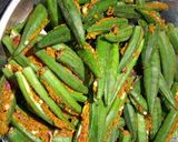 A picture of step 6 of Bharwa Bhindi/Besan Wali Bhindi.