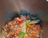 A picture of step 2 of Lahori Achari Chana Pulao or Baryani.