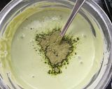 Hình bước làm 1 của món Bánh Tiramisu Matcha phiên bản pha ke nhưng healthy :))