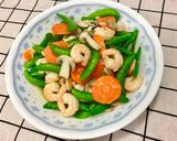 蘑菇清炒甜豆蝦仁的食譜步驟6照片