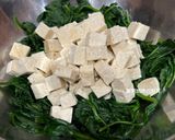 A picture of step 2 of Spinach and Tofu with Sesame Sauce.