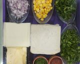 A picture of step 1 of Spinach cheese corn sandwitch.