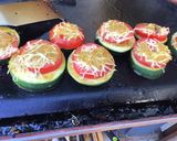Une image de l'étape 7 de Courgette et tomates moutarde citron épices et emmental (recette plancha).