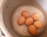 A picture of step 1 of Egg curry with royco cubes.