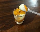 A picture of step 1 of Motichur ladoo pannacotta.