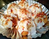 A picture of step 5 of Dahi Puri.