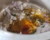 A picture of step 3 of Barnyard Milet (Bhagar) Mung bean papadi chat.