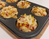 Foto del paso 5 de la receta: Muffin salado con choclo, champiñón y jamón