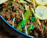 A picture of step 7 of Beef keema karahi.