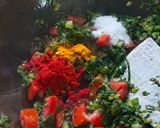 A picture of step 5 of Smoky Brinjal with Spinach (Green Olo Style).