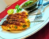 A picture of step 10 of Vegateble seekh kebab.