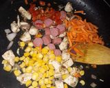A picture of step 3 of Chinese fried rice.