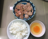 A picture of step 1 of Fried Rice with Egg and Chinese Sausage.