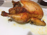 Pollo asado relleno con chorizo