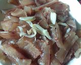 Hình bước làm 3 của món Da trâu xào tỏi