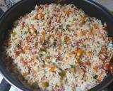 Foto del paso 3 de la receta: Arroz salteado con verduras y jamón