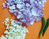 A picture of step 2 of Soya chunks and peas pulao.