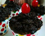 A picture of step 18 of Double Chocolate Ganache Cup Cakes.